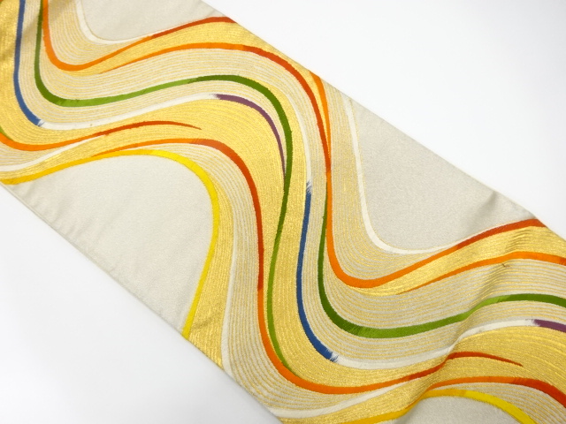 アンティーク　流水模様織り出し袋帯（材料）